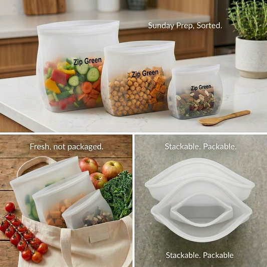 ZipGreen Silicone Green Smart Bags