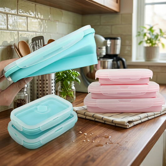 Sky Foldable Silicone Rectangle Collapsible Lunch Box