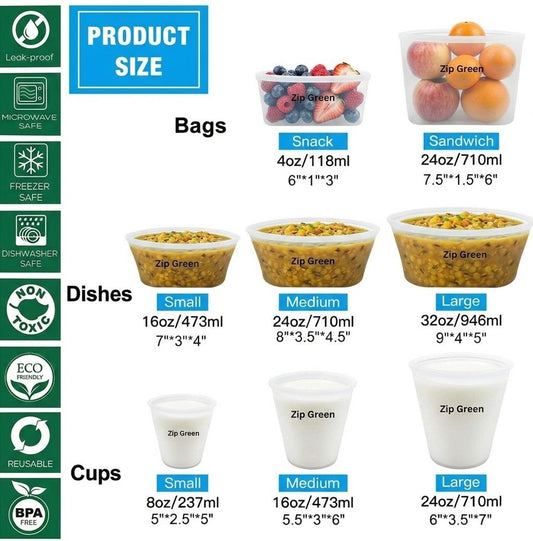 ZipGreen Silicone Lifestyle White Bags