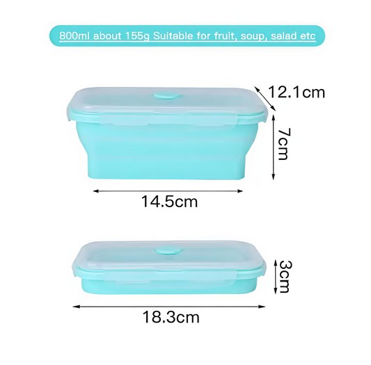 Sky Foldable Silicone Rectangle Collapsible Lunch Box