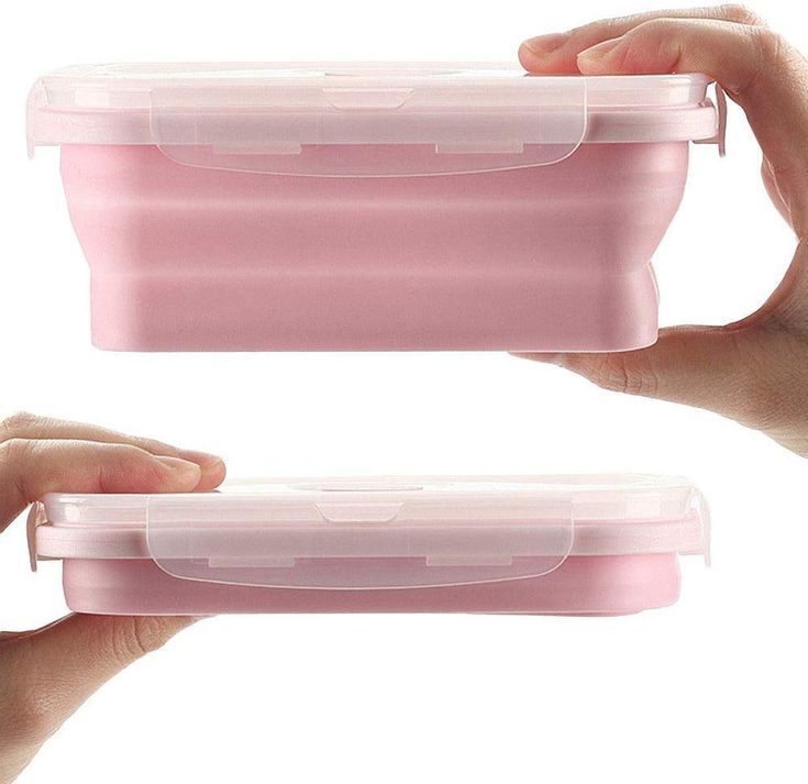 Foldable Silicone Rectangle Collapsible Lunch Box Set of 2 Image