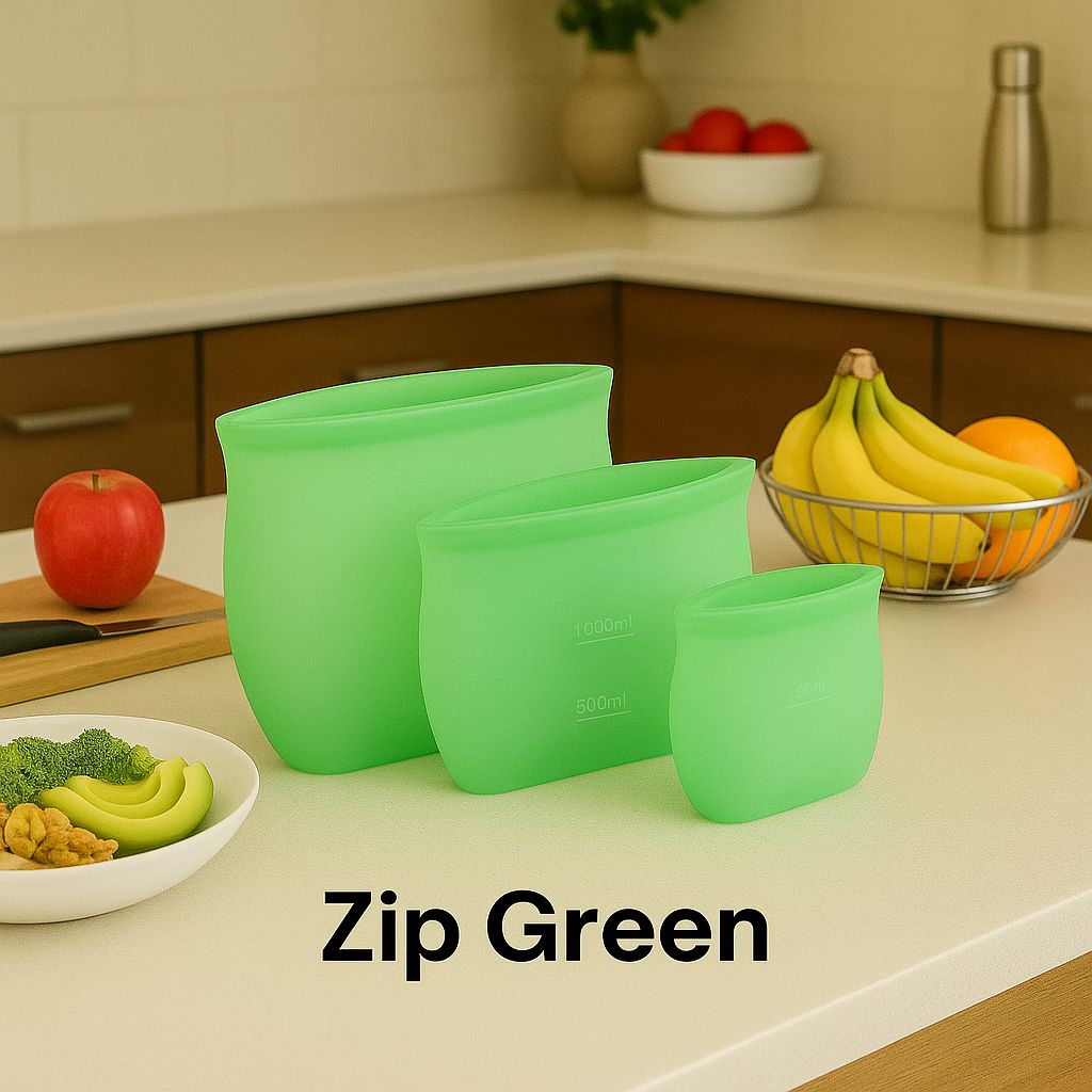 ZipGreen Silicone Green Smart Bags (Pack of 3) Image